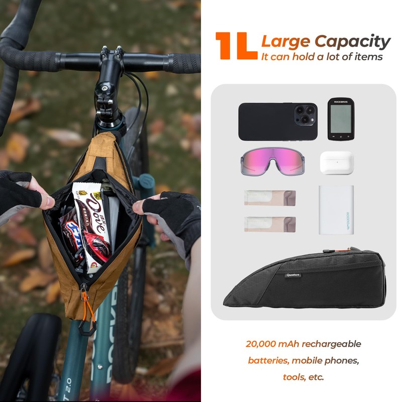 QUNATURE Bike Top Tube Bag Bicycle Front Frame Bag 1L