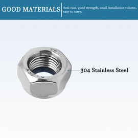 QUARKZMAN M12 x 1.25 mm Hex Lock Nuts x 4 Pieces 304 Stainless Steel Metric Fine Hexagonal Locking Nuts for Piping Car Engines [Silver Tone]