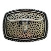 H27 Western Cowboy Buckle with Embossed Details, metallic silver, L
