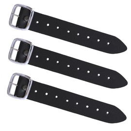 Mens Kilt Leather Straps Extender with Buckles, 1.25 Inch Wide 8 Inch Length (Black Leather)