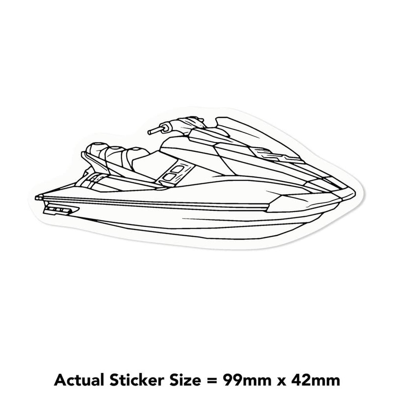 Small 100mm 'Jet Ski' Clear Static Window Cling Sticker/Decal (Black)