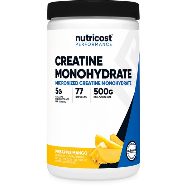 Nutricost Creatine Monohydrate Powder (Pineapple Mango, 500 Gram) - Micronized