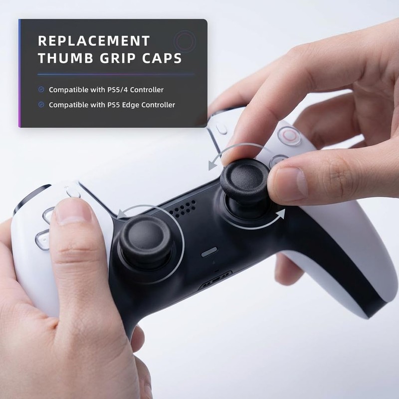 Ferkurn Replacement Thumb Grips Cap Compatible with PS5/4 Controller Edge