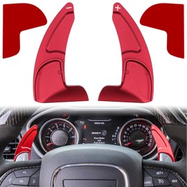 Steering Wheel Shift Paddle Extended Shifter Trim Cover for Dodge Challenger Charger Durango RT & Scat Pack 2015-2024, for Jeep Grand Cherokee 2014-2020 Interior Decoration Accessories (Red 2PCS)