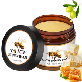 Beef Tallow Skin Care, Tallow And Honey Balm for Face & Body, Organic Beef Tallow Moisturiser With Olive Oil & Beeswax, Soothing Face Moisturizer for Women & Men For Sensitive Dry Skin Repair, 100G