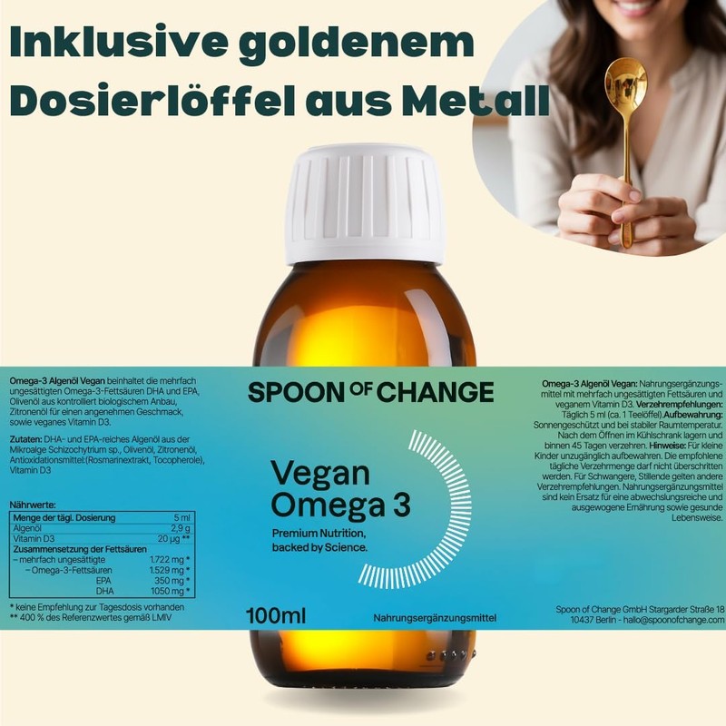 Omega-3 Algae Oil Vegan - DHA & EPA - No