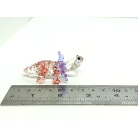 Sansukjai Axolotl Miniature Hand Blown Color Glass Art Figurines Animals Collectible Gift Home Décor (Red Purple)