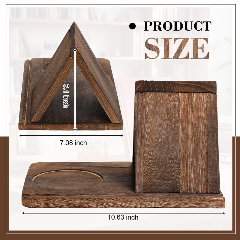 SiliFine Wooden Book Stand for Reading Rest Triangle Book Holder
