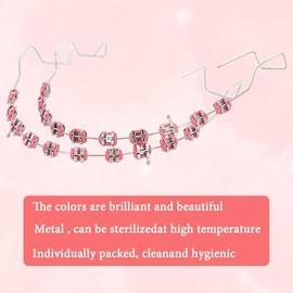 Brackets Falsos Para Dientes Kit 2 Pack, Kit de ortodoncia con brackets y alambre, Brackets Para Dientes DIY Retenedor para dientes, Accesorio de prác