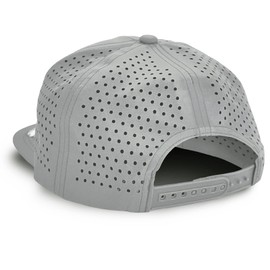 Grind Workout Hats for Men, 7 Panel Laser Vented Classic Adjustable Snapback Hat Mens Gifts (Grey)