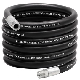 Jeemiter 3/4" Fuel Transfer Hose,Farm Fuel Hose Fittings for Gasoline, Diesel, Biodiesel and Kerosene 20FT