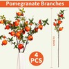 Artificial Pomegranate Branches,4Pcs Faux Fruit Stems for Home Decor,31.5IN