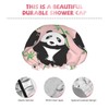 Hand-drawn cute pandas Shower Cap for Women,Double Waterproof Layers Bathing