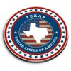 1 x Round MDF Magnet - United States America Texas