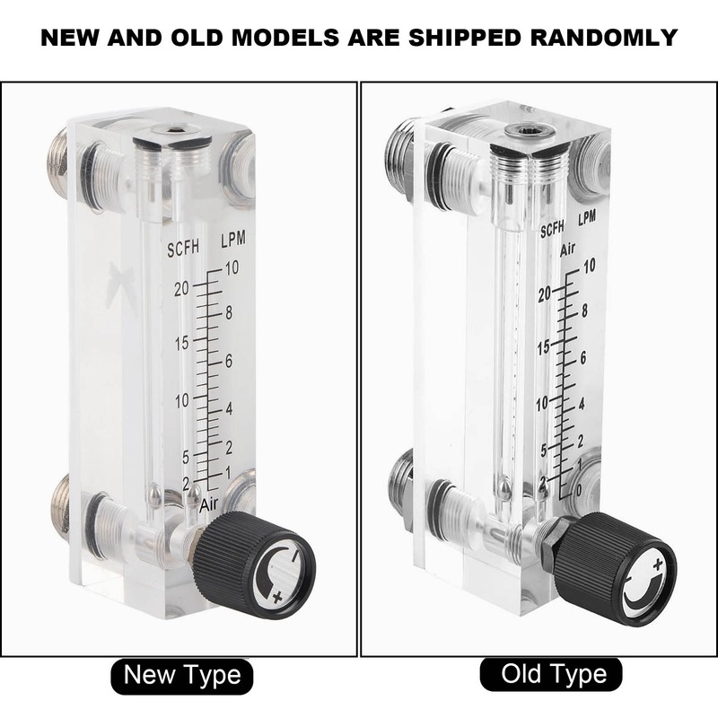 LZM6T Acrylic PMMA Adjustable Panel Type Gas Flowmeter 1~10LPM 1/4"BSP