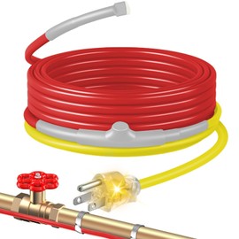 35 FT Heat Tape for Water Pipes, YeloDeer Electric Heating Cable with Thermostat for Metal and Plastic Home Pipes, Energy-Saving & Easy Installation Heated Trace ETL Listed, 120V 7W/FT