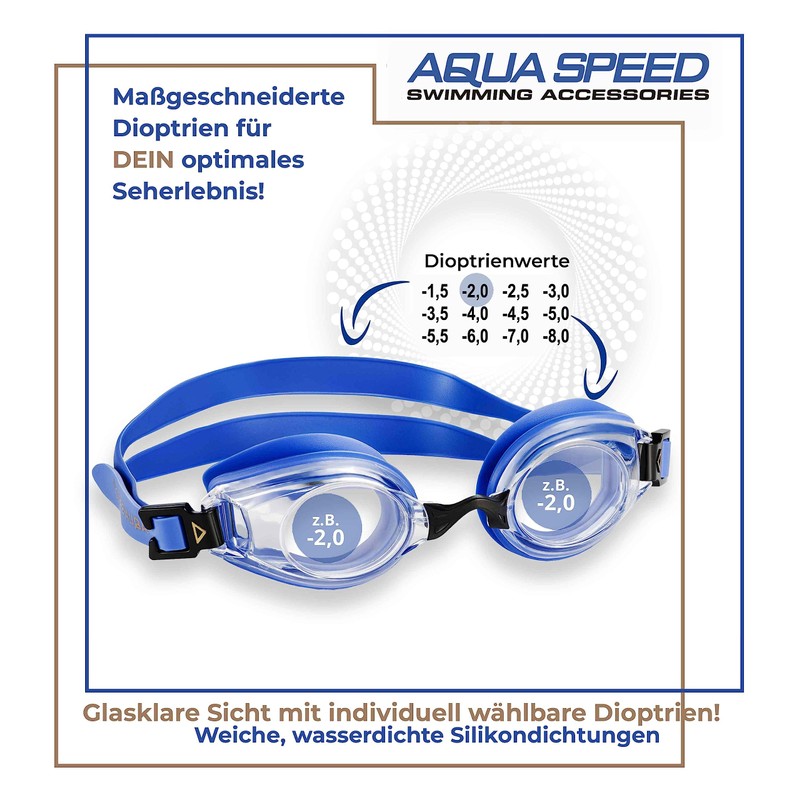 Aqua Speed® Lumina Swimming goggle (optical lenses to correct short-sightedness;