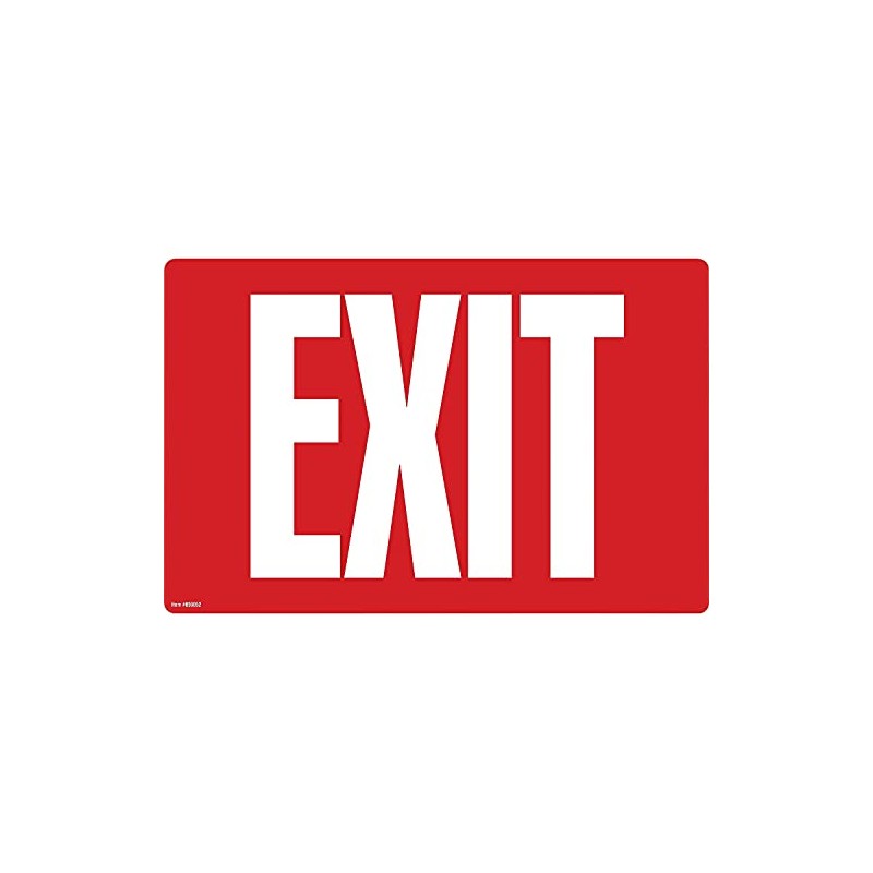 COSCO Glow-In-The-Dark Safety Sign, Exit, 12 X 8, Red