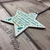RED OCEAN Dad Memorial Christmas Tree Decorations Wooden Star Remembrance