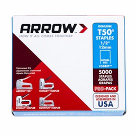 Arrow Fastener 508IP Genuine T50 1/2-Inch Staples, 15,000-Pack
