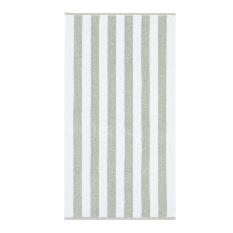 Bianca Reversible Stripe 50x85cm Cotton Jacquard Hand Towel Sage Green