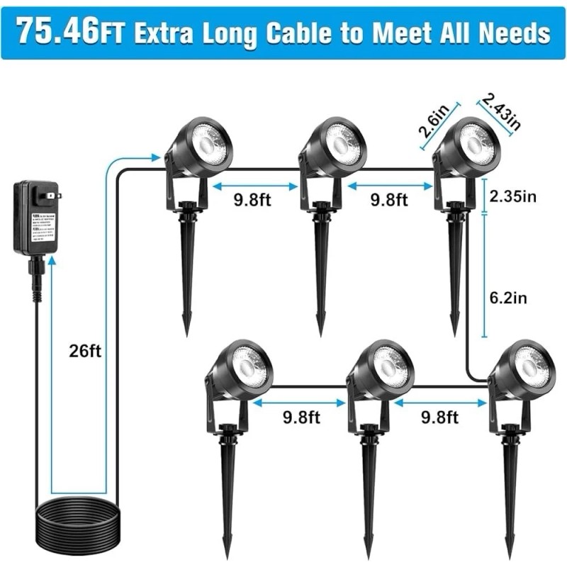 VOLISUN 4-8 Packs Waterproof LED Pond Light Underwater & Ground