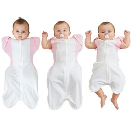 Transition Swaddle, Baby Swaddle 3-6 Months 12-18 lb, Arms In/Out Swaddle Sleep Sack with 2-Way Zipper Moisture-Wicking Fabric, Improves Sleep Snug Fit Helps Calm Startle Reflex,1Pack,Blue