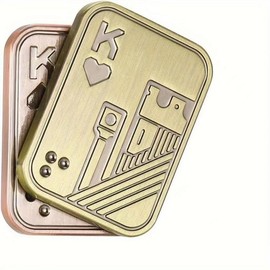 Magnetic Fidget Toy, 1 Count Metal Poker Push Card Toy, Stress Relief Toy, Haptic Slider Coin for Office Desk Toys - Color: Gold K, Specification: one-size