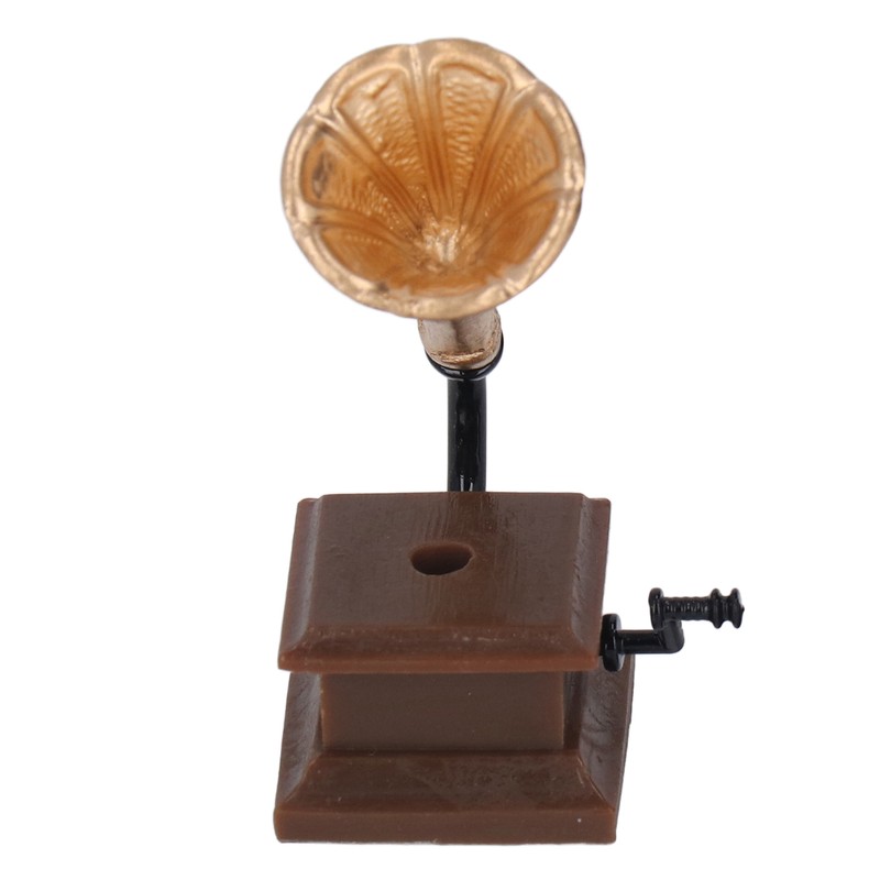 Dollhouse Phonograph 1:12 Scale Resin Alloy Vintage Style Exquisite Details