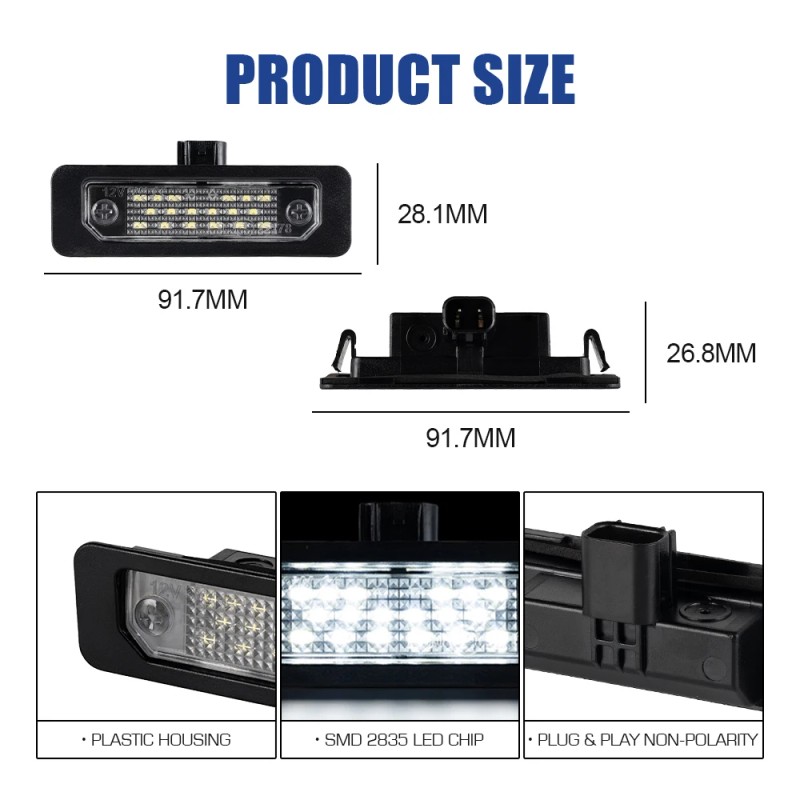 Plug-and-Play LED Car License Plate Lamp for Ford Flex/Taurus/Mustang/Focus Led