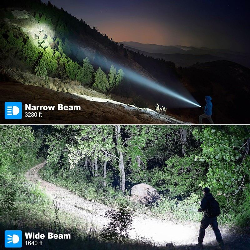 Cinlinso Rechargeable LED Flashlights 990000 High Lumens 2 Pack, Super