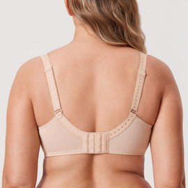 DELIMIRA Women's Plus Size Full Coverage Underwire Unlined Minimizer Lace Bra Beige 34H