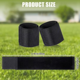 4PCS Shin Guard Straps Black Shin Pad Holders Soccer Guard Straps for Kids Youth Adult Lightweight & Adjustable Shinguard Stays for Kicking Ball, Running, Cycling （11.81 × 1.97 Inches）