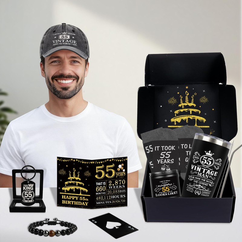 55th Birthday Gifts for Men Tumbler Set, Unique Gift for