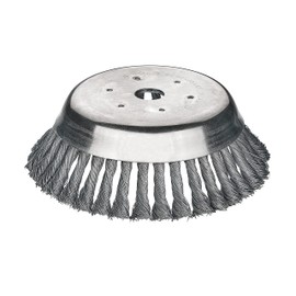 Lessmann 4762M101 Twisted Tapered Brush Diameter 180 mm (Attachment 25.4 mm, Made of High-Strength Steel Wire, for Lawn Grids / Kerbs, Total Height 54 mm)