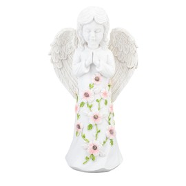 Solar Angel Statue Resin Waterproof Outdoor Sculpture Solar Angel Garden Decor for Patio Lawn Yard Housewarming Gift