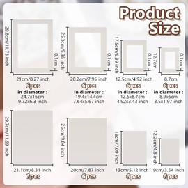OLYCRAFT 24 Sets White Picture Mat Kit Rectangle Paper Picture Frame Accessories Pre-Cut Frame Matting Complete Set Core Bevel Cutting Mat Board for Scrapbooking Galleries DIY Home Decor Projects