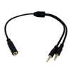 2.5mm Audio Splitter Cable, Headphone Y Adapter, Female to Dual