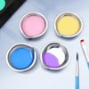 Cabilock 12pcs Makeup Palette Stainless Steel Small Round Paint Tray