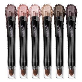 LUXAZA PRO Neutral Eyeshadow Stick Makeup Set, Metallic Shimmer Matte Cream Eye Shadow Eyeliner Brightener Pencil Crayon - Classic 6PCS A004