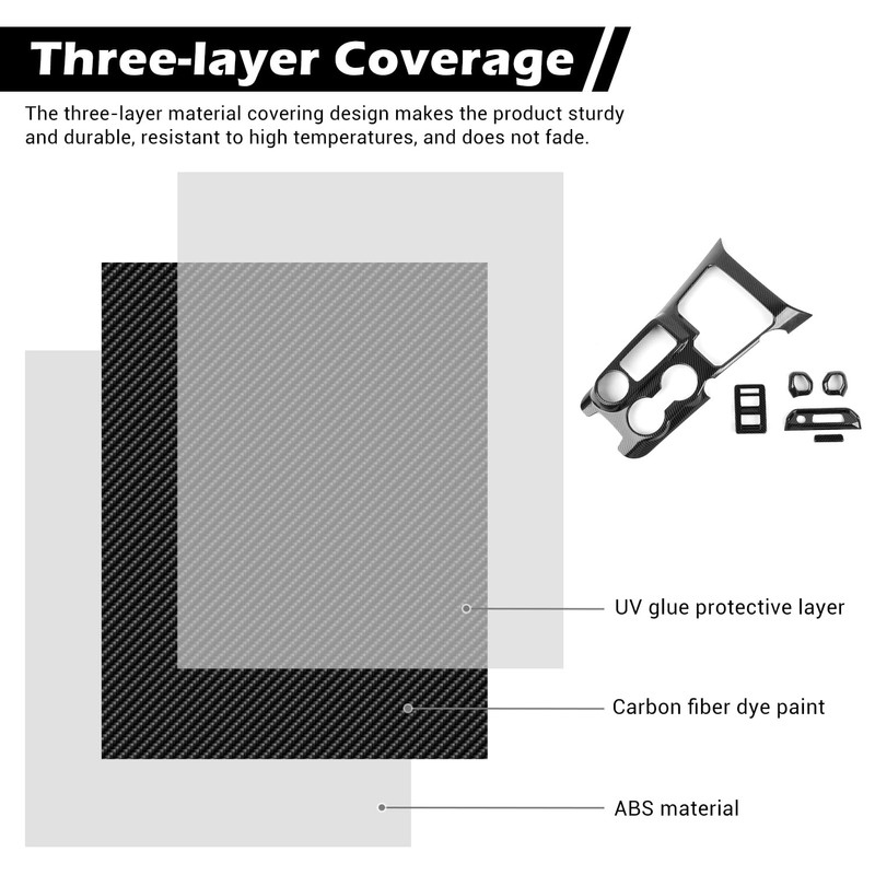 RT-TCZ Carbon Fiber Gear Shift Panel Trim Cover for Ford