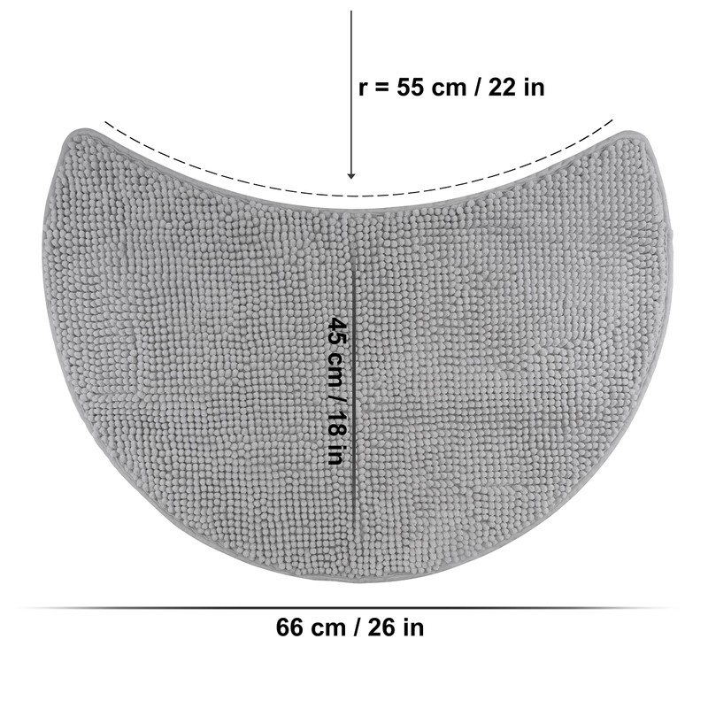 fluffy® Bath Mat for round Showers, made of Chenille, with