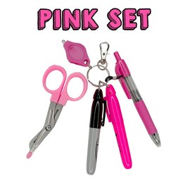 Pink Set 4" Badge Accessories - Color: Pink + Pink Set