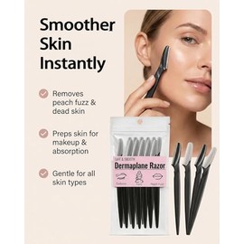 Dermaplane - Maquinilla de afeitar para mujer - Maquinilla de afeitar facial suave para mujeres y kit de maquinilla de afeitar de cejas para eliminaci