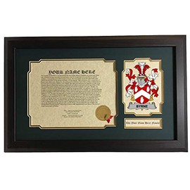 Byrne - Coat of Arms and Last Name History, 14x22 Inches Matted and Framed