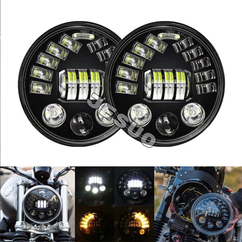 JESUO For Dodge D100 D200 D300 Pickup 7inch Round LED