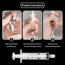 2 Set Perfume Refill Tool Kit, Plastic Perfume Syringe Extractor for Liquid Cologne Fragrance Sample Essential Oils, Travel Use