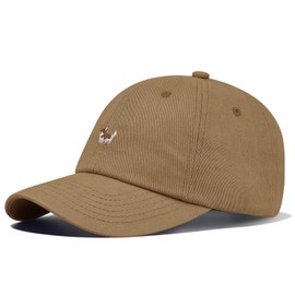 Croogo Curved Brim Baseball Hat Cap Soft Crown Cotton Dog Dad Hat Polo Style Plain Cap for Men Women Golf Hats,Khaki-HJB6