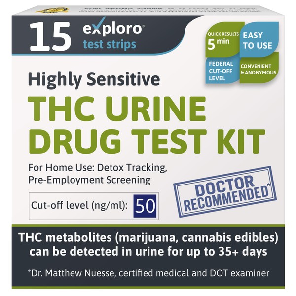Exploro Highly Sensitive at Home Marijuana Drug Test Kit, THC