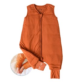 Nyte Nyte baby 1.0 TOG 12-18 Paprika Bamboo Sleep Sack with Feet with Anti-Slip Grip- Toddler Sleeping Sack for Early Walker- Wearable Blanket Newborn Sleep Sacks